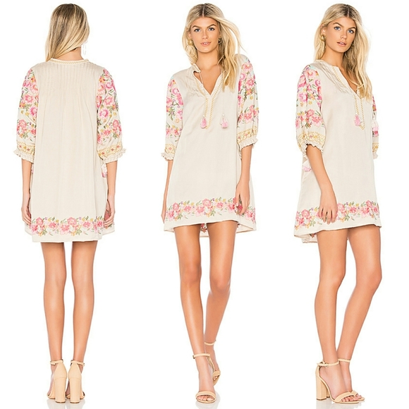 Cleo Tunic Dress Latte Embroidered Spell Designs S - Picture 5 of 16